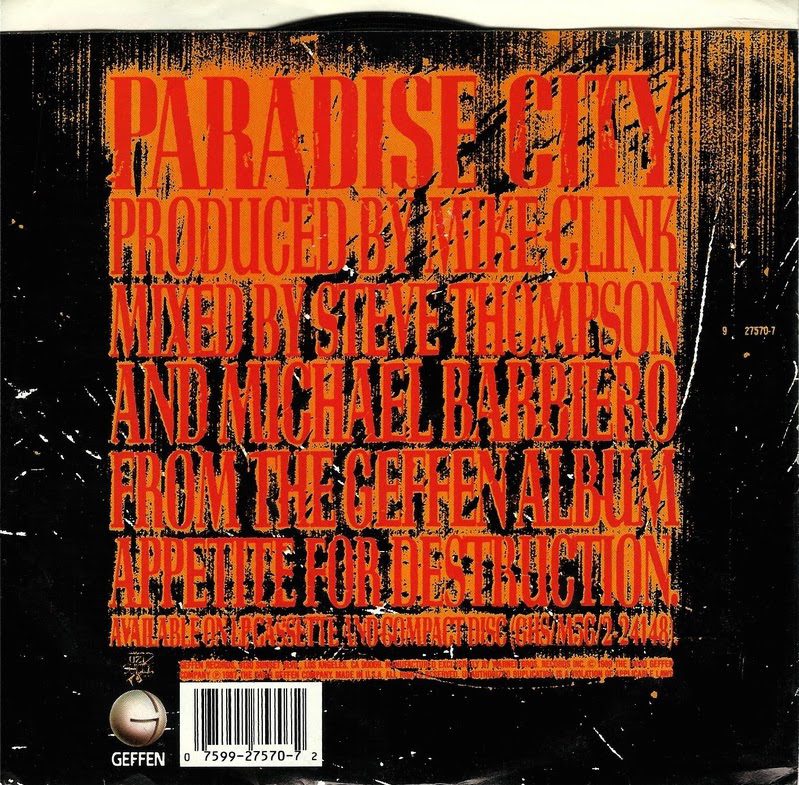 Guns N' Roses -Paradise City (back) | Rumpus Music