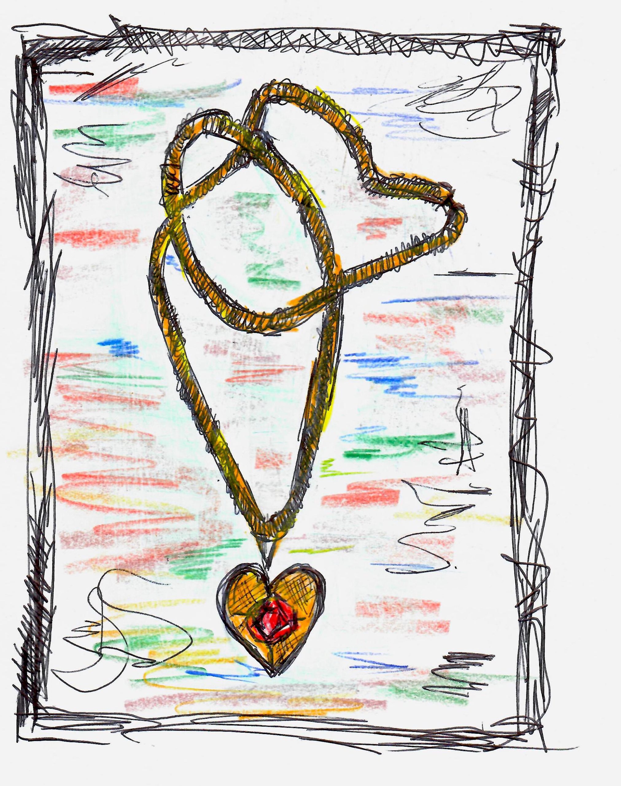 An illustration of a gold necklace