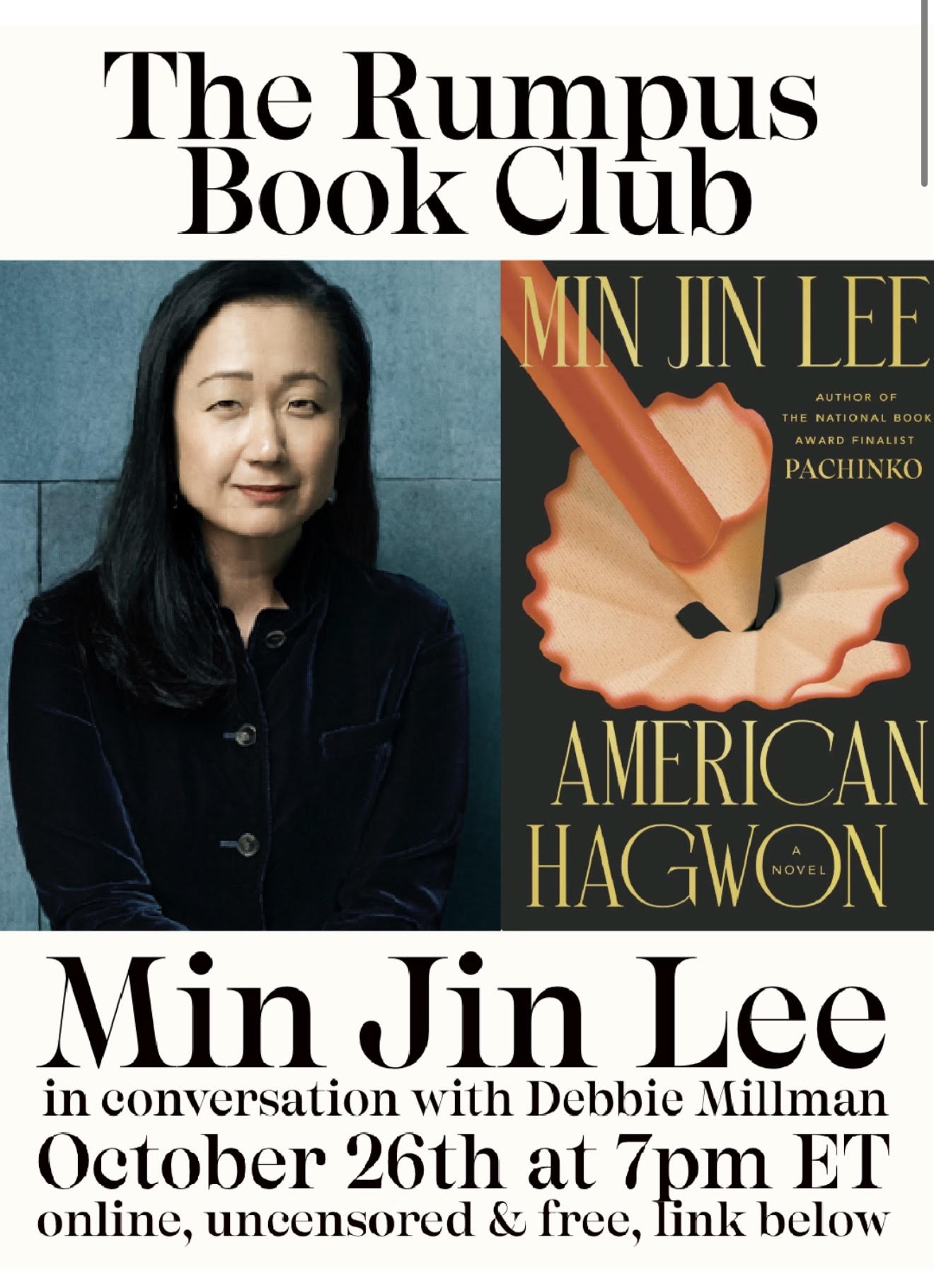 Reminder: The October Rumpus Book Club: “American Hagwon” with Min Jin Lee